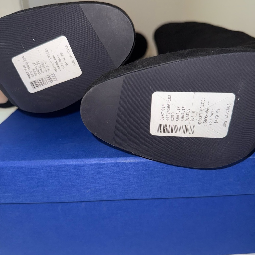 Stuart Weitzman Classic Black Suede Heeled Boots NEW - Picture 4 of 12